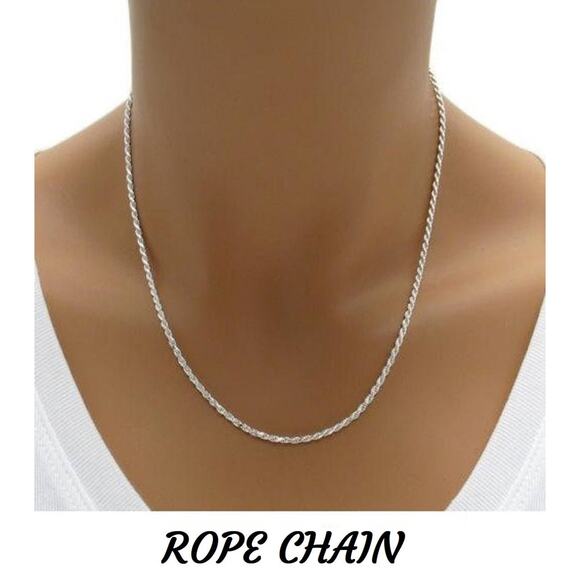 925 Sterling Silver Chain Italy, Rope, Snake, Figaro, Box, Cuban Curb, Paperclip - Picture 3 of 10